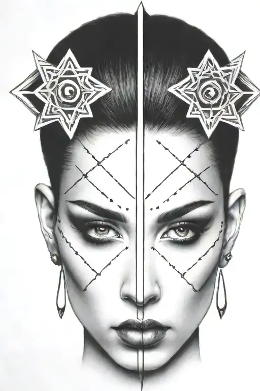 Impaled Head Of A Woman With Black Eyes