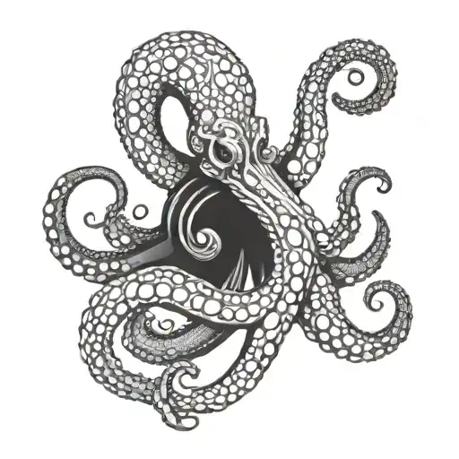 Octopus And Anchor Intertwined