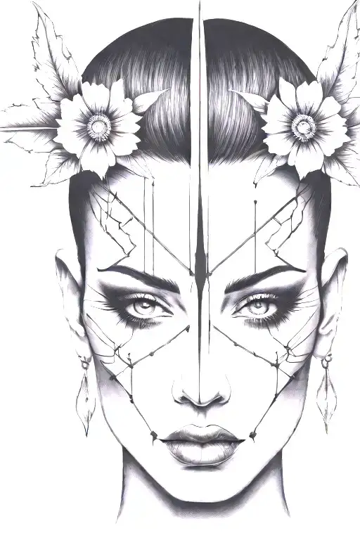 Impaled Head Of A Woman With Black Eyes