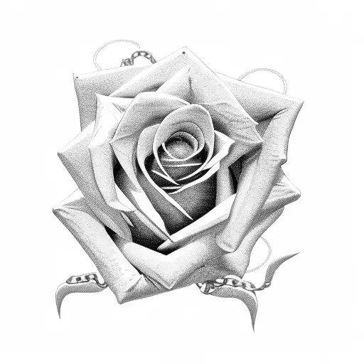 Rose With Chain Wrapped Around It