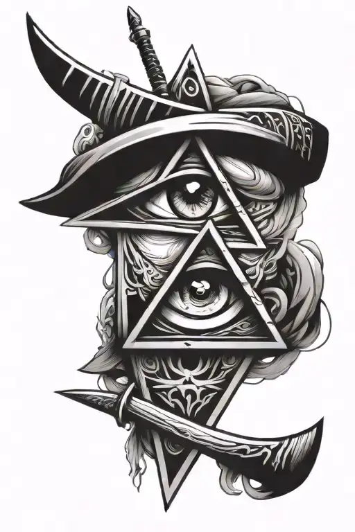 Triangle Eye Looking Straight Katana