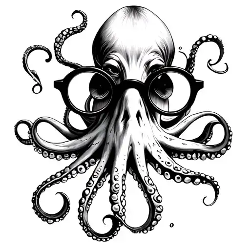 Octopus With John Lennon Round Glasses