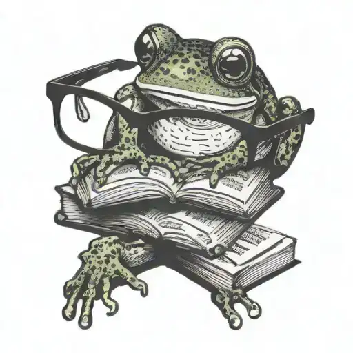 Frog Books Glasses Reading A Book
