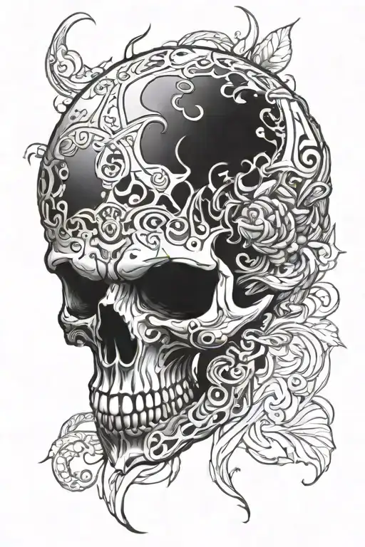 Skull Grey Aggressive Look