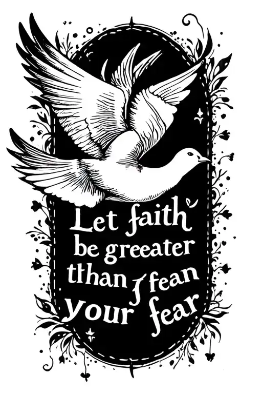 Dove And Quote Let Faith Be Greater Than Your Fear