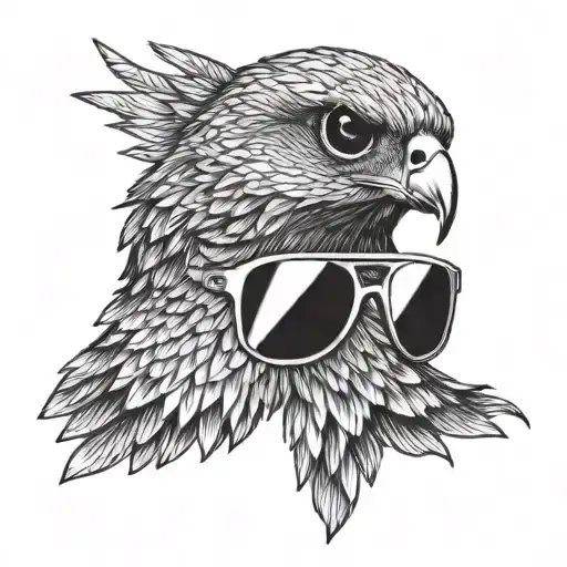 Hawk Flying With Sunglasses
