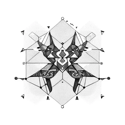 Sagittarius Constellation Composed Of Intricate Geometric Shapes