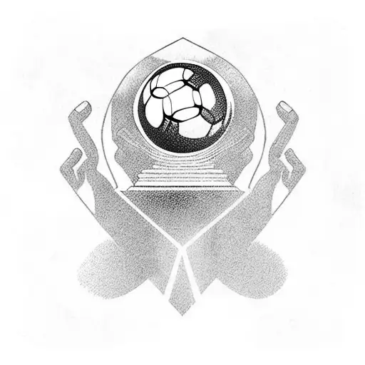 Messi Raising The World Cup From Behind And In The Background A Card Of The 5 Cups