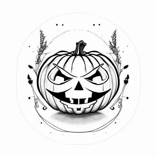 Scarecrow With Pumpkin Head