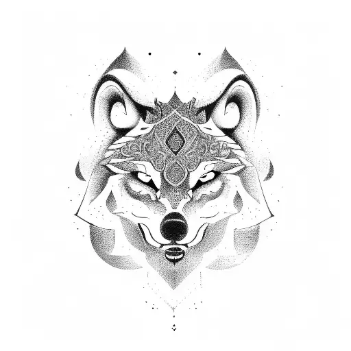 Arabic Calligraphy Wolf