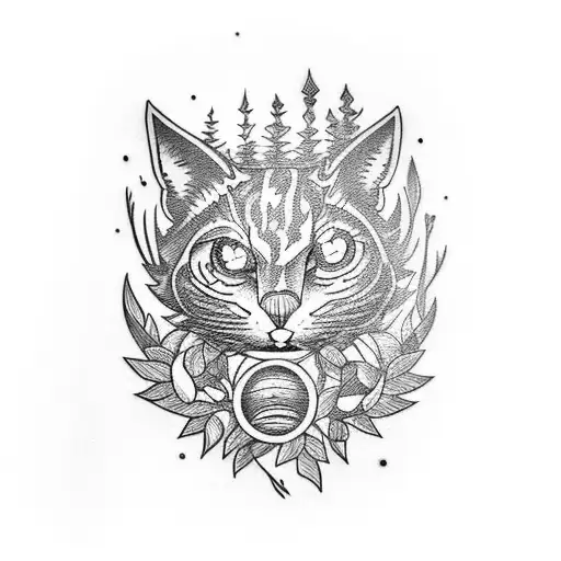 Glowing Eyes Peeking Out Deep In A Forest