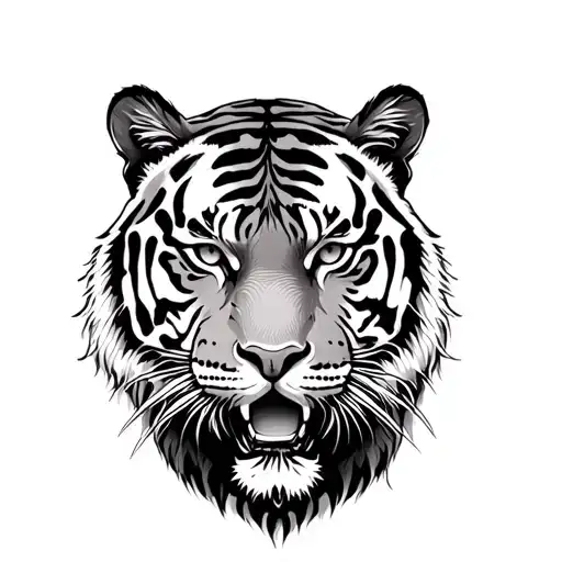 Tiger From Painting Tiger In Tropical Storm