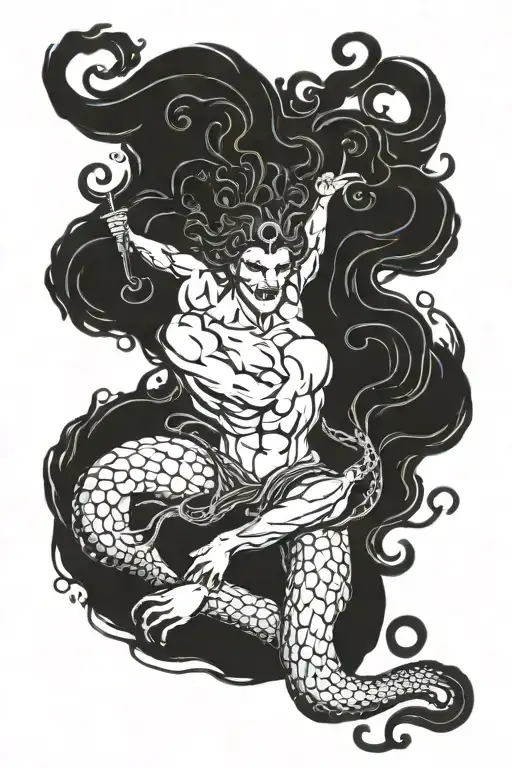 Poseidon And Medusa Underwater