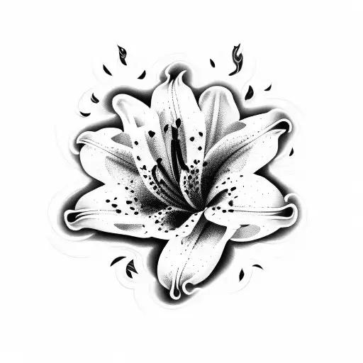 Full Lily Flower Set On Fire