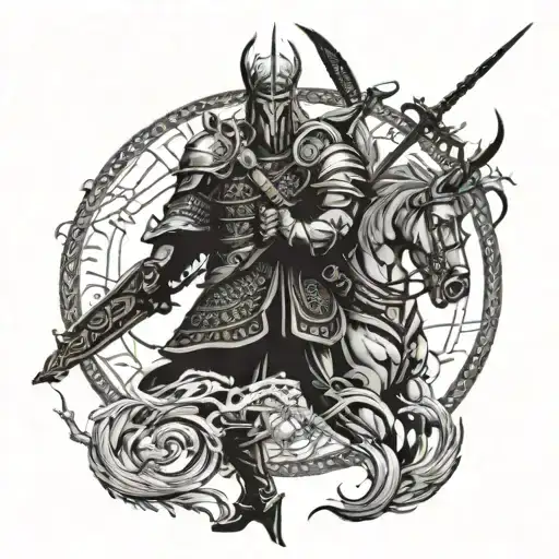 Norse Tattoo Of Gods And War On The Entire Back