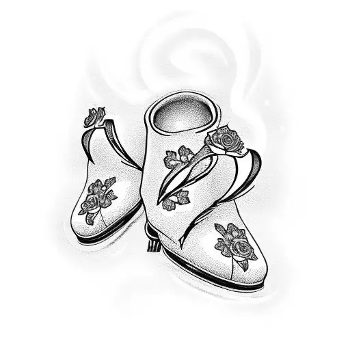 A Pair Of Irish Dancing Shoes Surrounded By Blooming Roses And Sunflowers