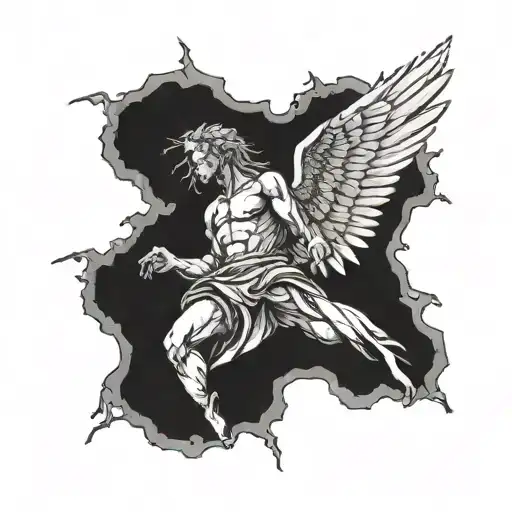 Icarus Falling And Crumbling