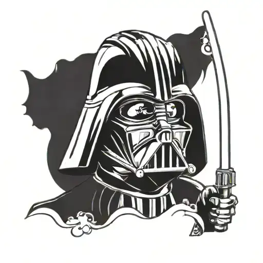 Star Wars Vader Wielding A Lightsaber
