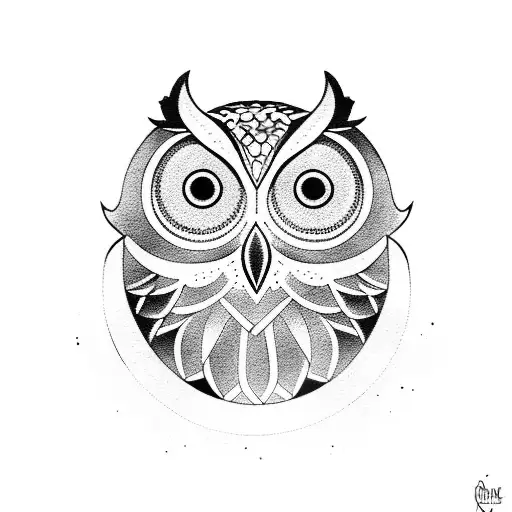 Owl And Clock And Montain