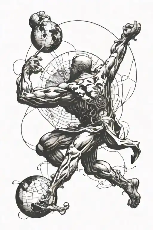 Atlas Holding The World Map As Background