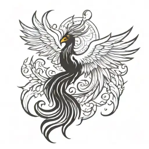 Phoenix Rising From Flames