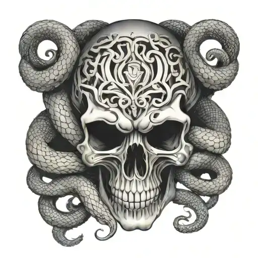 Skull With Snakes