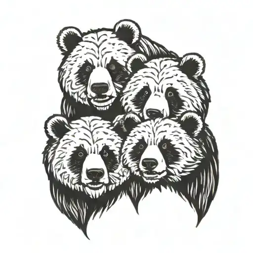 Grizzly And Panda Face