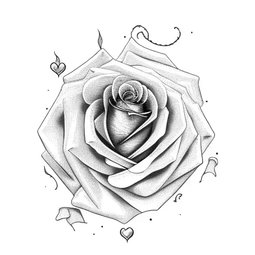 Rose And Fire In A Heart