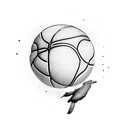 A Basketball Player Dribbling A Ball With A Crow Perched On Their Shoulder