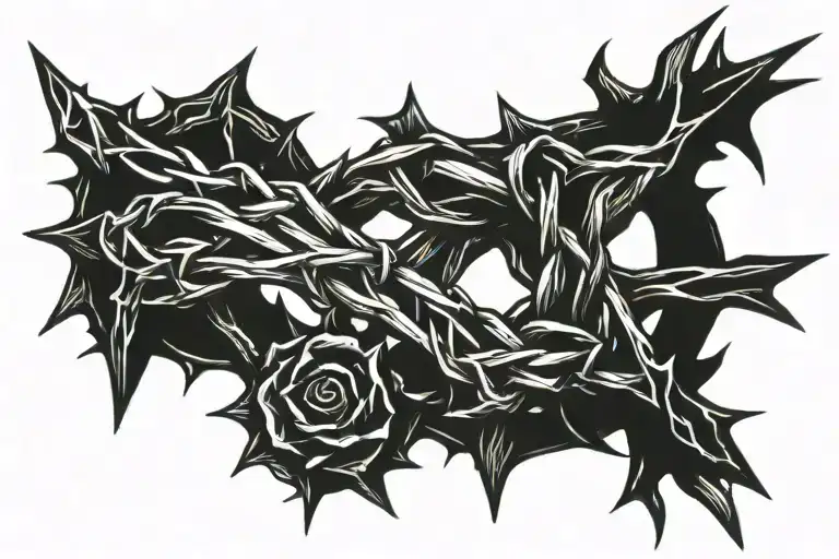 A Crown Of Thorns Going Around The Bicep