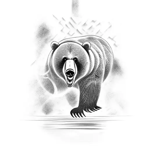 Basketball Player Dunking Over A Bear