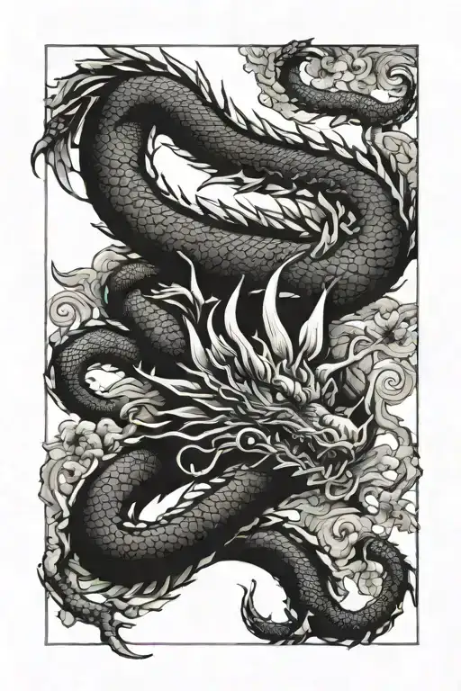 Dragon On The Outer Thigh Tatoo Design
