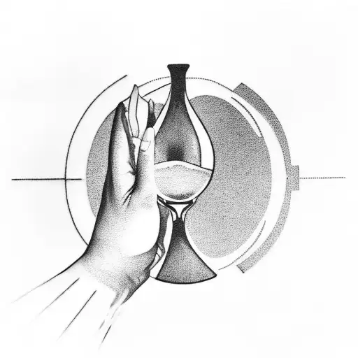 Hourglass With A Hand Holding Sand
