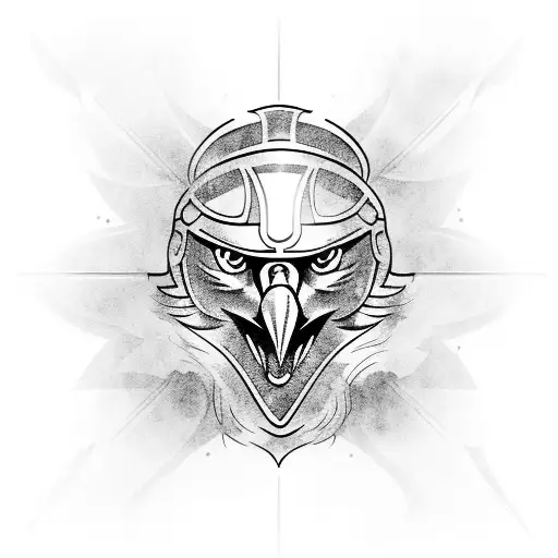 An Eagle Wearing A Football Helmet And Holding A Katana