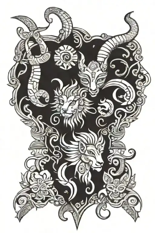 Leo Taurus Capricorn Gemini Totem Pole Inspired