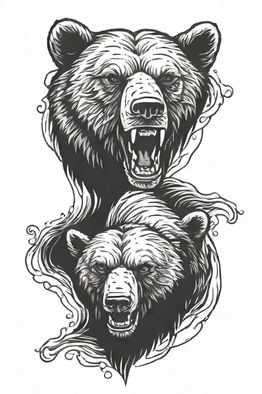 Aggressive Bear Head