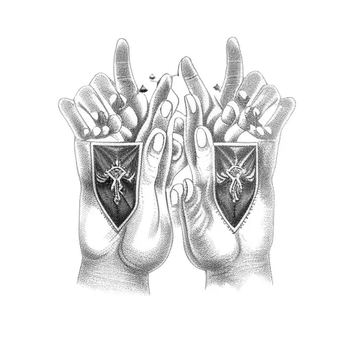 Praying Hands Pierced With Dagger