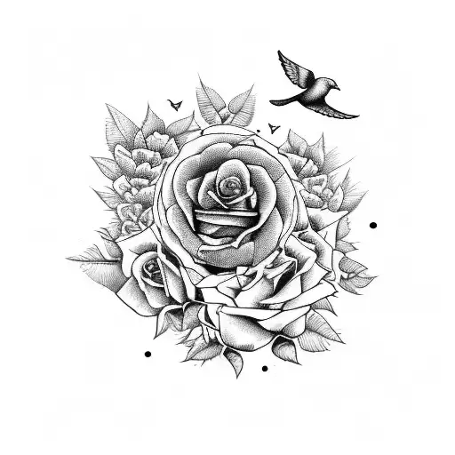 Stairway To Heaven With Doves And Roses