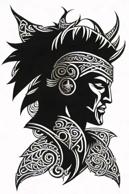 Tribal Half Sleeve With Spartan Elements Intertwined