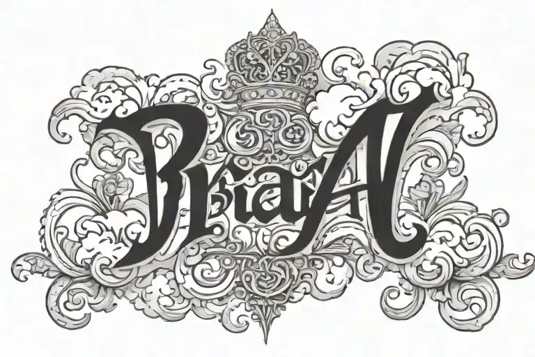 The Word 'Braila' Written In Blackletter Font Surrounded By Clouds