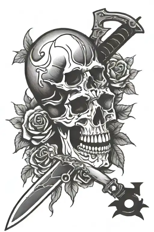 Skull And Knife Wrist