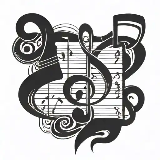 Music Notes Intertwined
