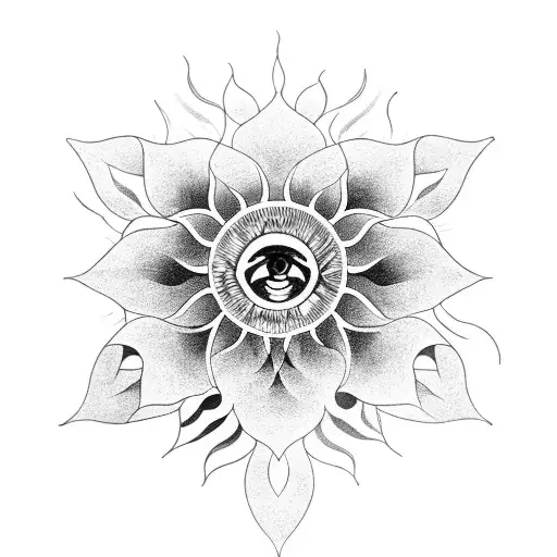 Sun Shining Through A Lotus Flower In A Serene Landscape