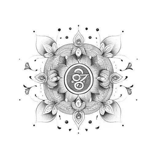 A Chakra Symbol Surrounded By A Wreath Of Flowers And Butterflies