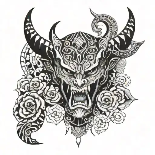 Demon Mouth Mask And Loto Y Geometria