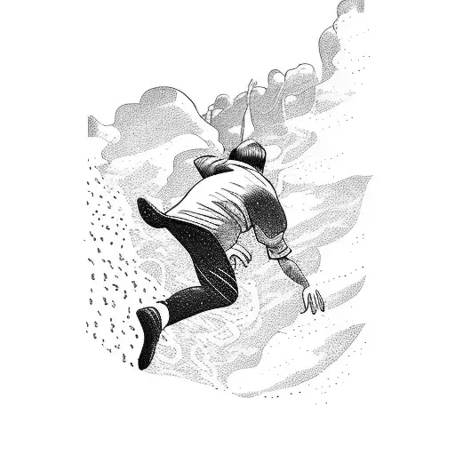 A Boy Jumping From A Cliff Into The Ocean