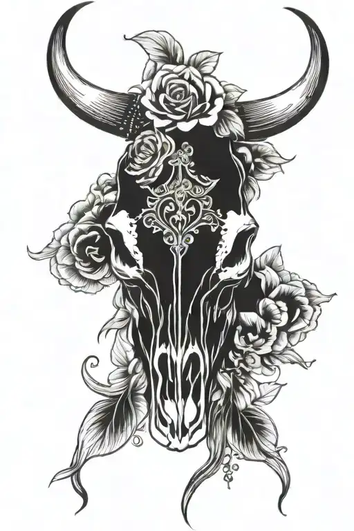 Girly Western Bull Skull