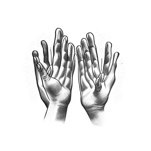 Blackout Tattoo Of Hands Reaching Out Of A Dark Void