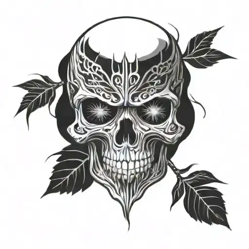 Skull Face Tattoo Design