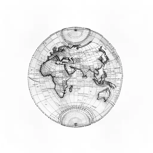 World Map With Longitude And Latitude Lines Not On A Globe